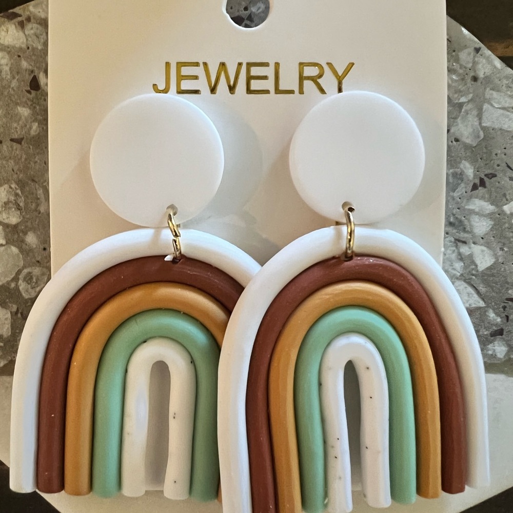 Clay rainbow earrings